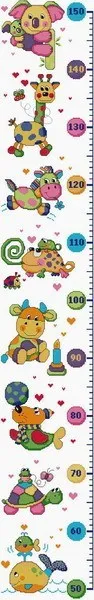 

hh Top Quality Beautiful Lovely Counted Cross Stitch Kit Height Chart Measure Animal Park Animals Elephant Giraffe My Rain
