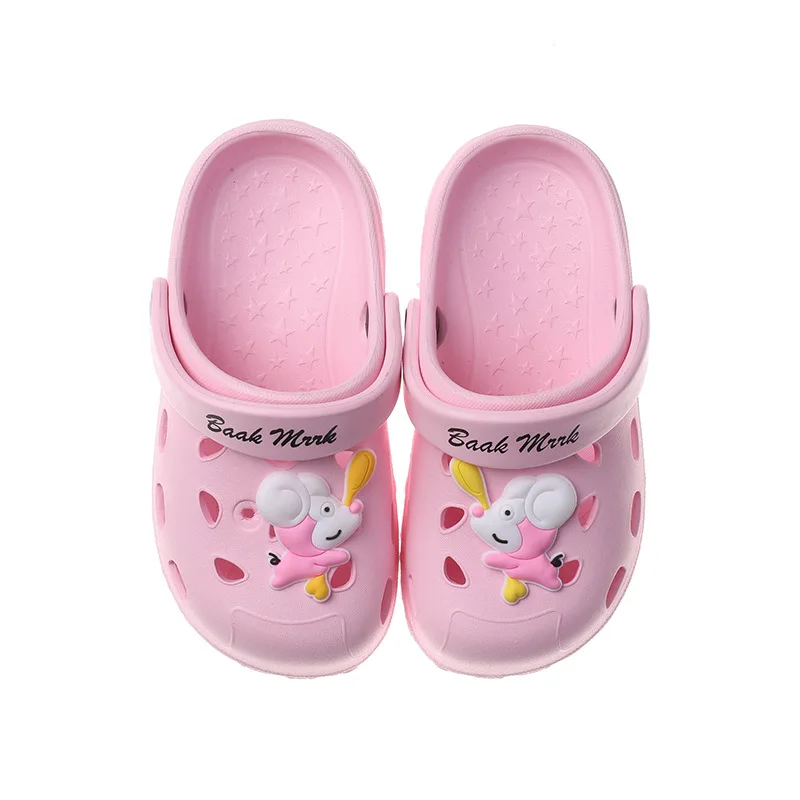 Летние тапочки для малышей модные перекрестные Детские уличные с мышью дома