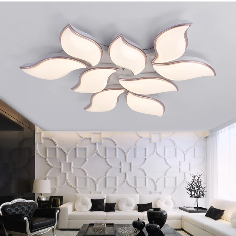 

Modern Led Ceiling Chandeliers for Living Room Bedroom Decor Hanging Lighting Fixtures AC85-26V Remote control White Chandeliers