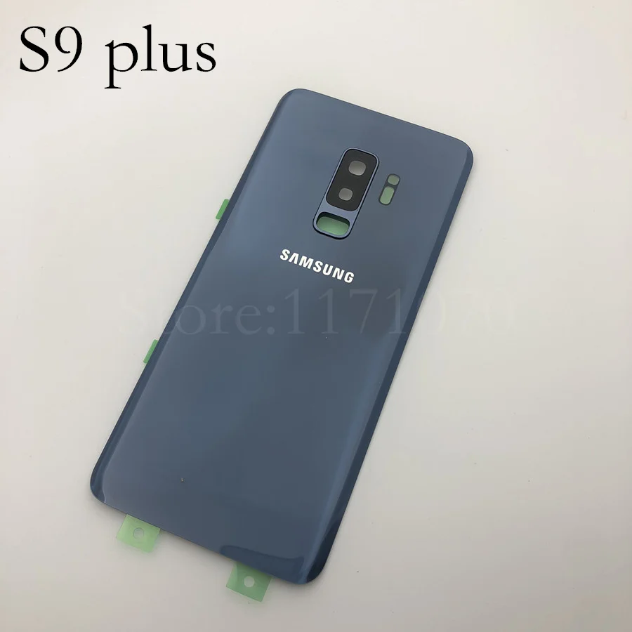 Для samsung Galaxy S9 плюс s9+ G965 SM-G965F G965FD S9 G960 SM-G960F G960FD стеклянная задняя крышка батарейного отсека двери Корпус Замена - Цвет: s9 plus blue