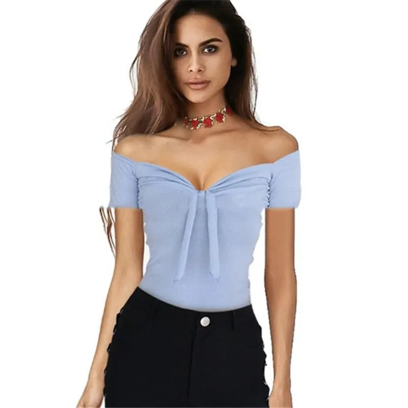 2020 Модные женские сексуальные топы с открытыми плечами и v образным вырезом