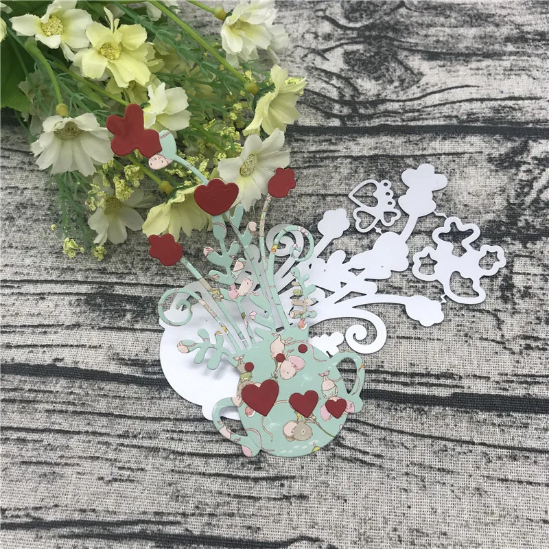 Красивый цветочный горшок металлические режущие штампы трафареты для