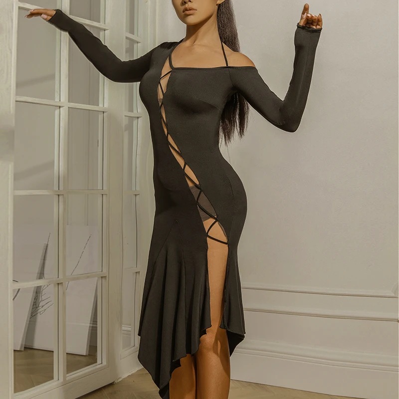 Женское платье для латиноамериканских танцев откровенное сальсы одежда