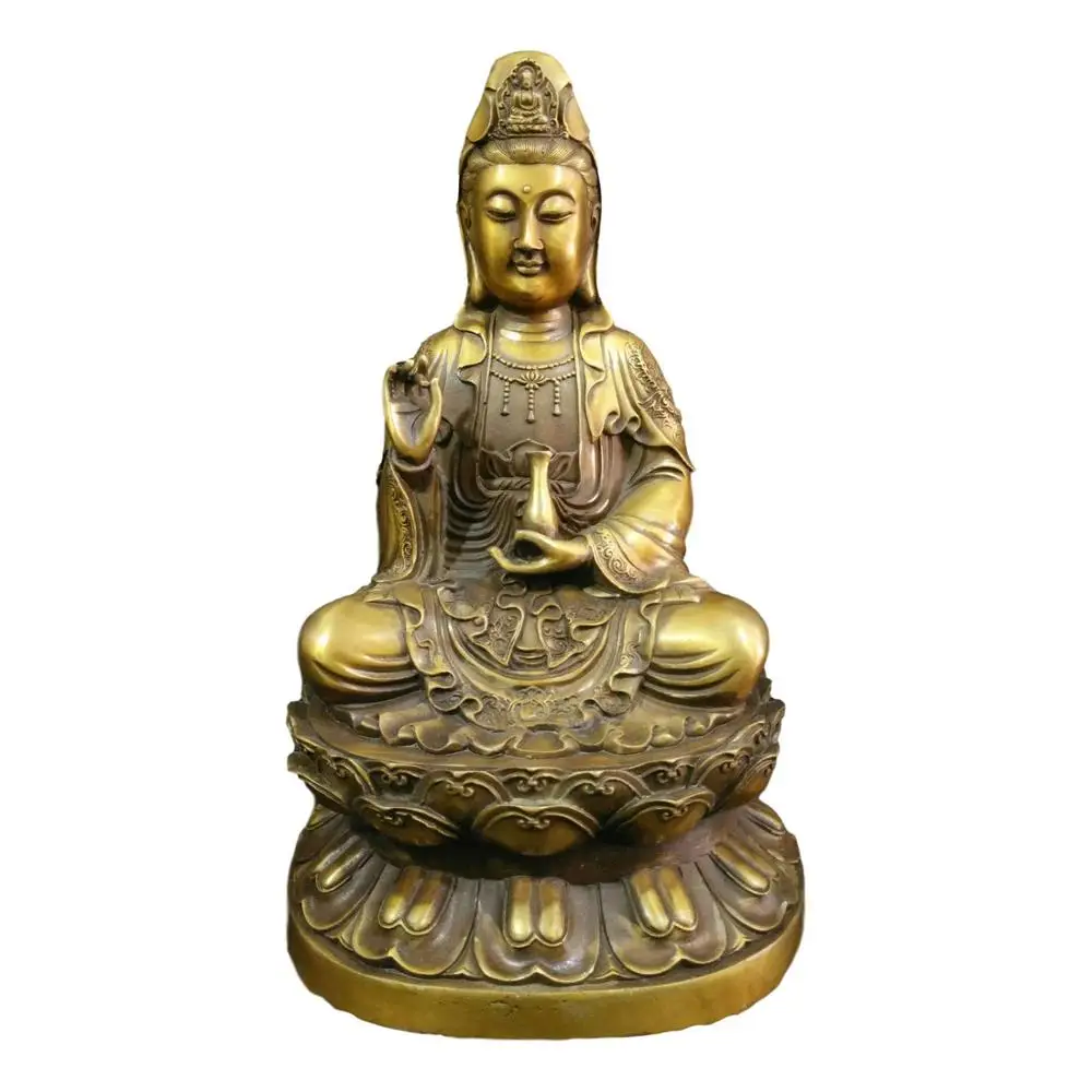 

LaoJunLu A Bronze Gilt Of The Xuande Section Of The Ming Dynasty In The Old Collection [A Bottle Of Guanyin Bodhisattva]