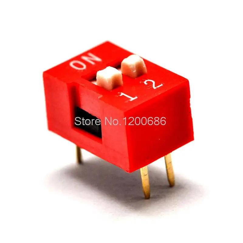 

2P DIP switch Ping switch 2 toggle switch foot pitch 2.54MM red