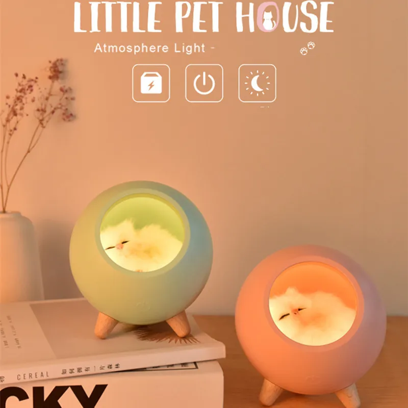 

Stepless Dimmable LED Night Lamp Cute Cat Touch Dimming LED Night Light For Bedroom Bedside Decoration Led Lamp Gift For Kids