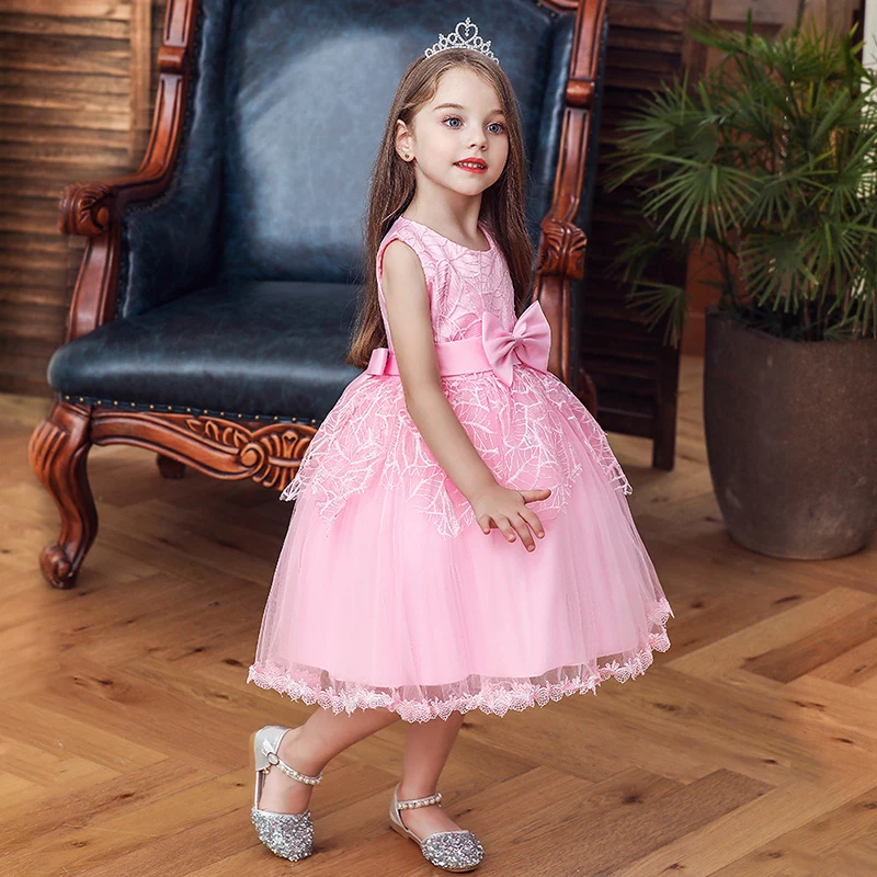 Платье принцессы с цветами для девочек летние платья-пачки свадьбы дня рождения