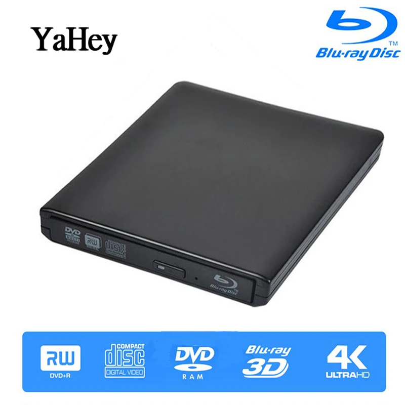 USB 3 0 DVD проигрыватель Bluray горелка Внешний оптический привод BD RE Blu Ray Superdrive CD/DVD RW