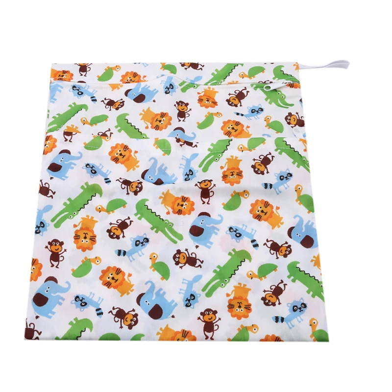 

1PC Reusable Waterproof Fashion Prints Wet Dry Diaper Bag Zipper Cloth Handle Wetbags Cover WetBag 36*30CM Wholesale