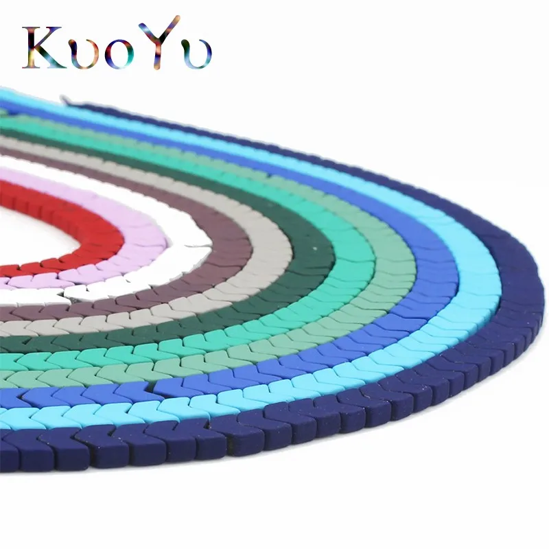 6x3MM V Форма резиновый бусины из гематита высокого качества неоновые матовые ярких