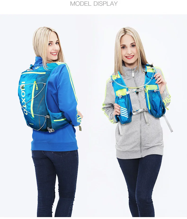 

10L Running Hydration Vest Backpack Men Women Outdoor Sport Bags Trail Marathon Jogging Hiking Backpack Option Water Bag Flask