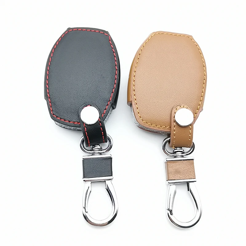 Genuine Leather Key Fob Case Cover for Mercedes Benz CLS CLA Class SLK AMG GL R A B C S 3 Buttons Remote Control Holder | Автомобили и
