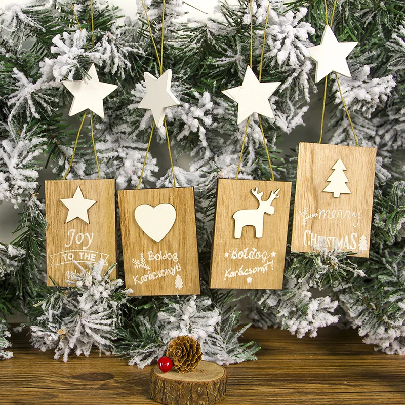 Рождественские деревянные декорации рождественские буквы каракули Маленькая