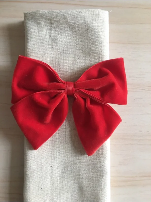 

Негабаритные 5-дюймовые банты из бархатной ленты с завязкой на обеденный стол салфетки из ткани для самостоятельного изготовления декоративной домашней вечеринки