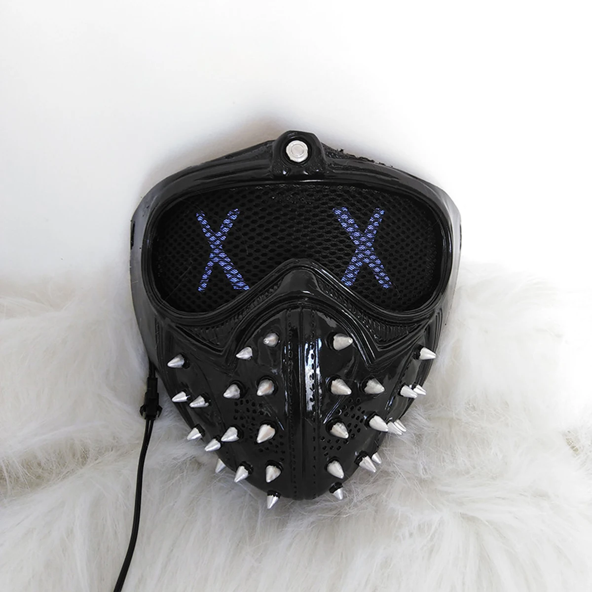 

Punk Gothic Rivet Light Up Marcus Mask watch dogs 2 LED Cosplay Mask Game for Men Women Halloween Masqarade Party Costume