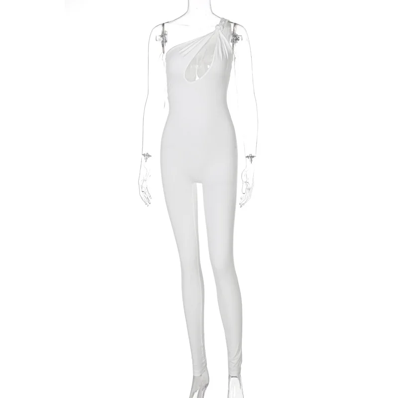 

2021 summer new style sleeveless one-shoulder hip-lifting jumpsuit trousers sports jumpsuit women