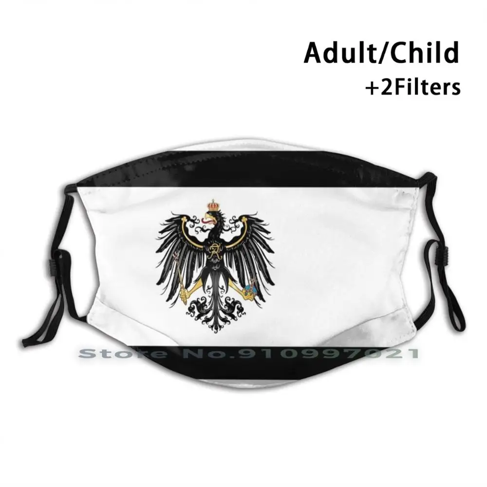 Многоразовая маска для лица с прусским флагом Пылезащитная против смога