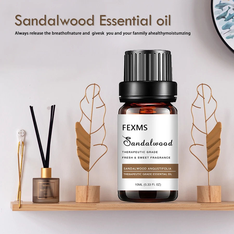 100% Pure Organic Therapeutic Grade Sandalwood Oil for Diffuser, Sleep, Perfume, Massage, Skin Care, Aromatherapy, Bath - 10ML