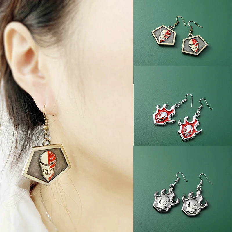 Anime Bleach Drop Earrings Kurosaki Mask Earings Shape Figure 6 Pendant Hook For Women Cosplay Jewelry Accessories Gift |