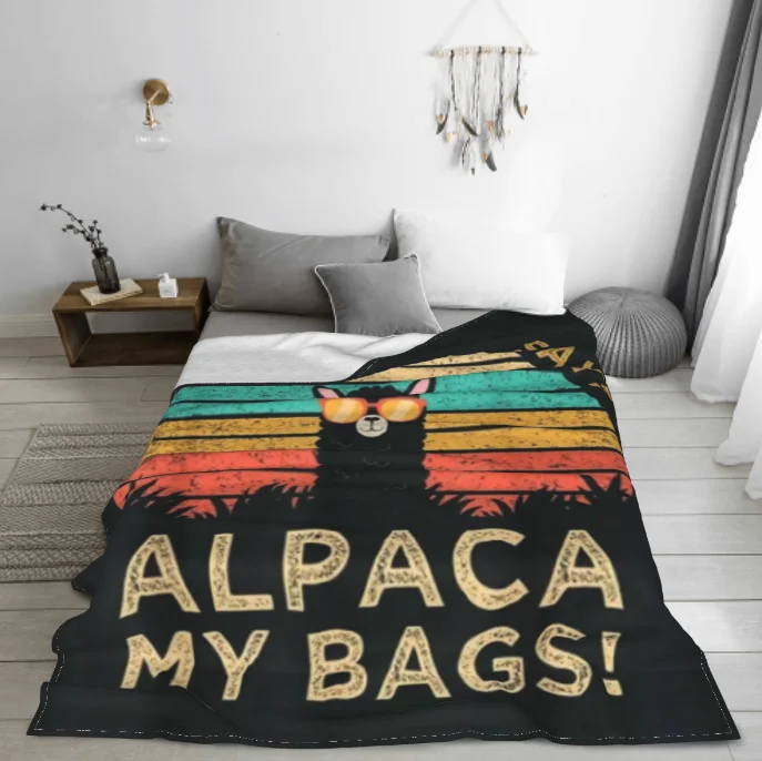 

Climbing You Say Alpaca My Harness Funny Rock Climber Blankets Flannel Spring/Autumn Breathable Lightweight