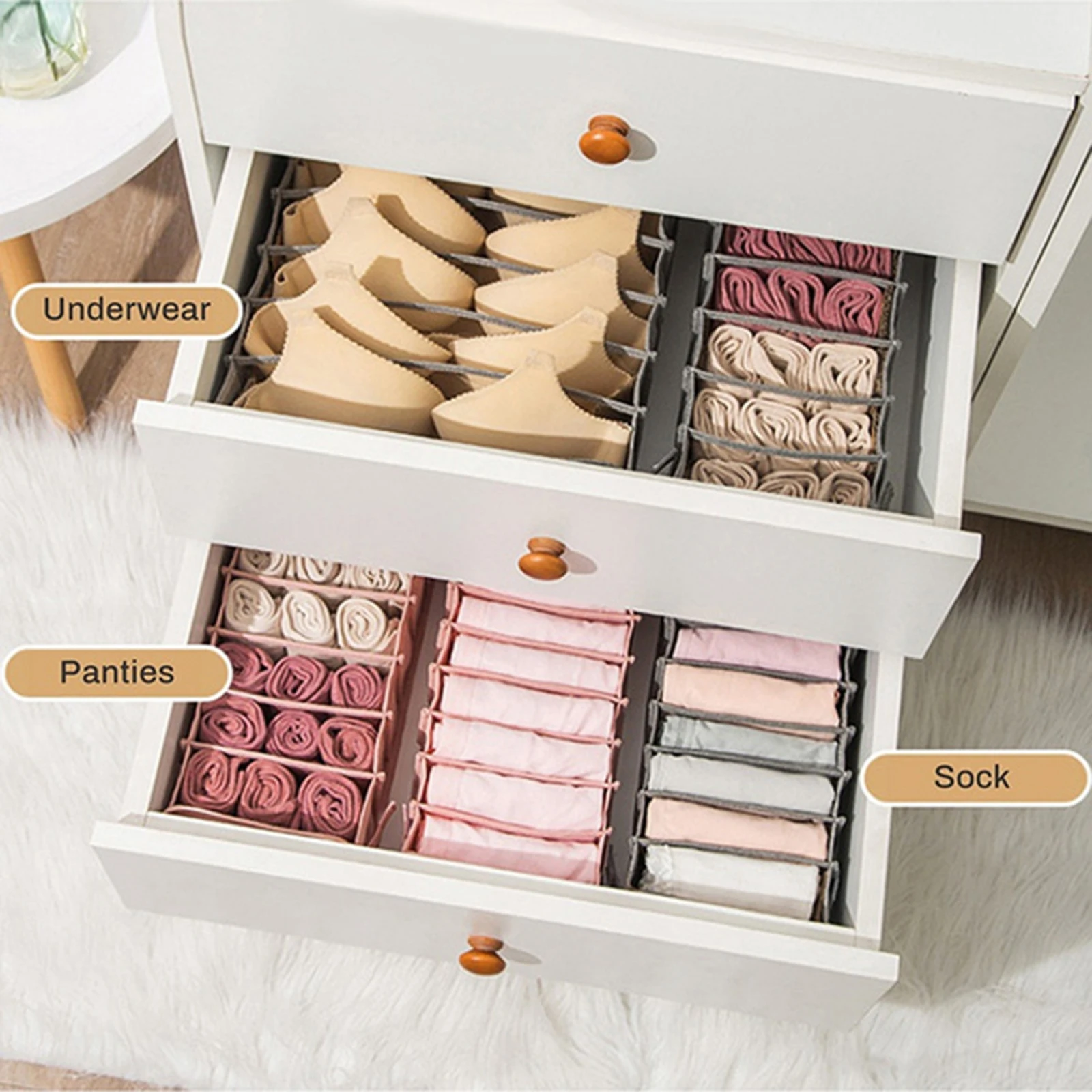 Ящики для хранения нижнего белья разделитель органайзер с крышкой шкафа одежды