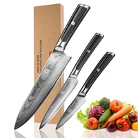keemake high quality 8 chef 5 utility 3 5 paring knife damascus japanese vg10 steel sharp blade g10 handle kitchen knives