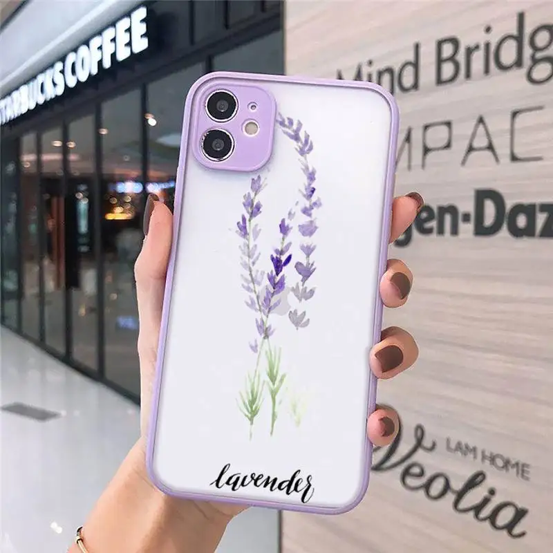 

Floral PERSONALISED Phone Cases Matte Transparent for iPhone 7 8 11 12 s mini pro X XS XR MAX Plus cover funda