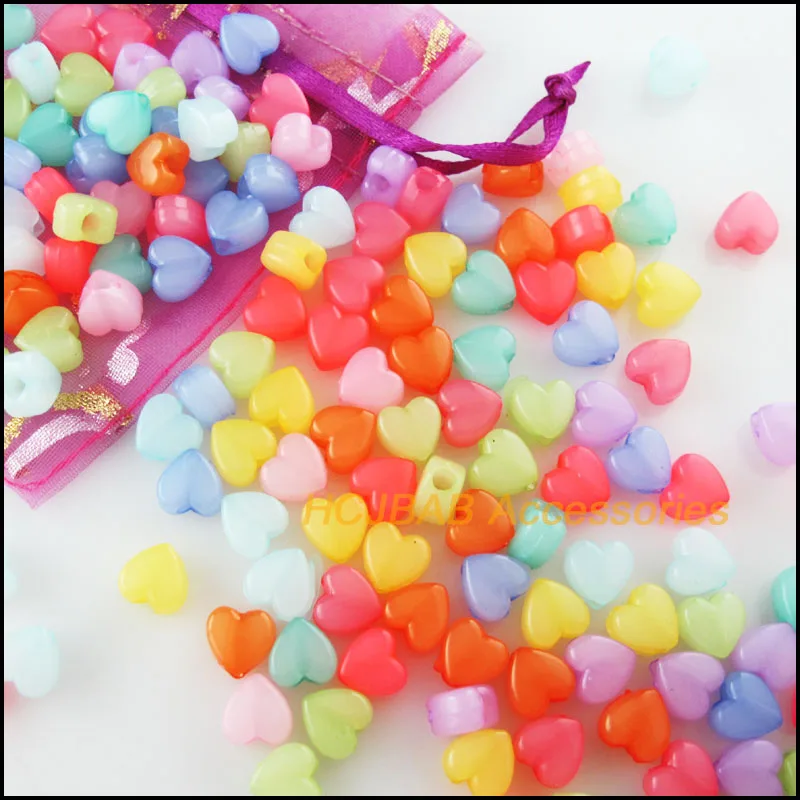 100 шт. акриловые бусины-разделители в форме сердца 8 5 мм | Украшения и аксессуары