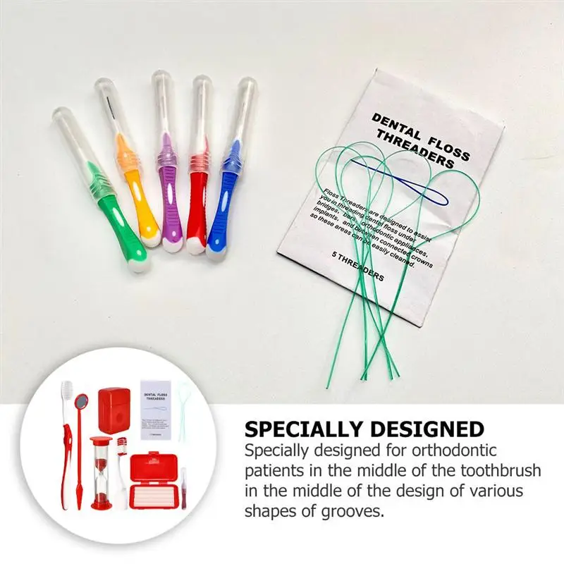 

1 Set of Portable Orthodontic Toothbrush Kit Braces Cleaning Kit for Teeth