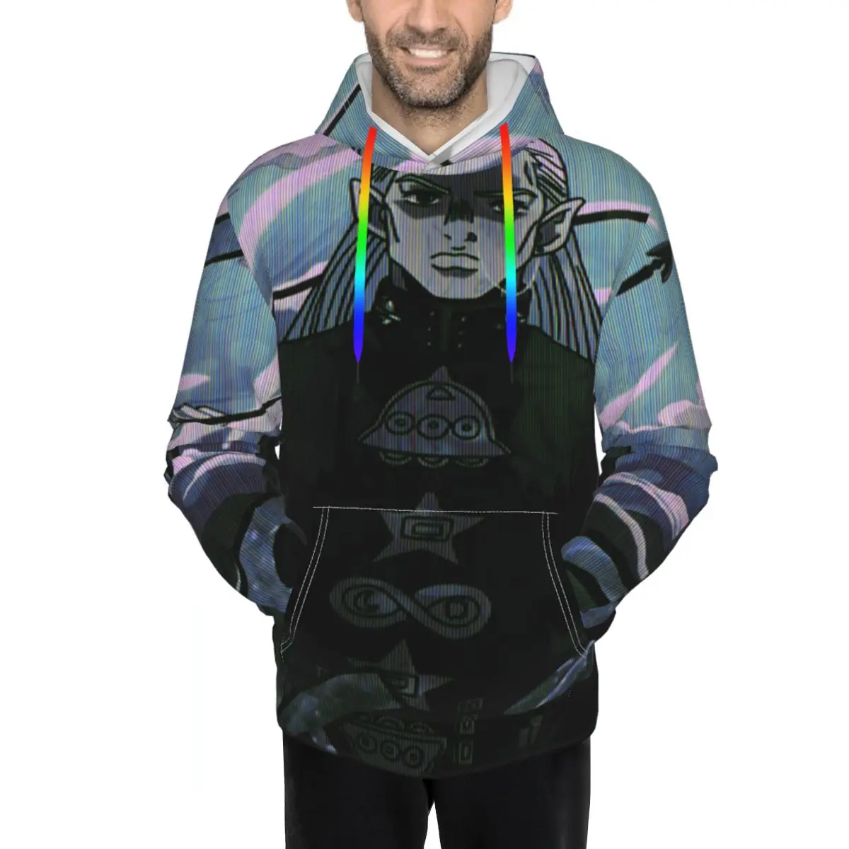 

Jojo Men's Graphic or Embroidered Hoodie Hooded Sweatshirt