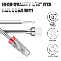 3 pieces nail drill bits set fine grit nail carbide 5 in 1 bit 2 way rotate use for left right hand acrylic or hard gel remover