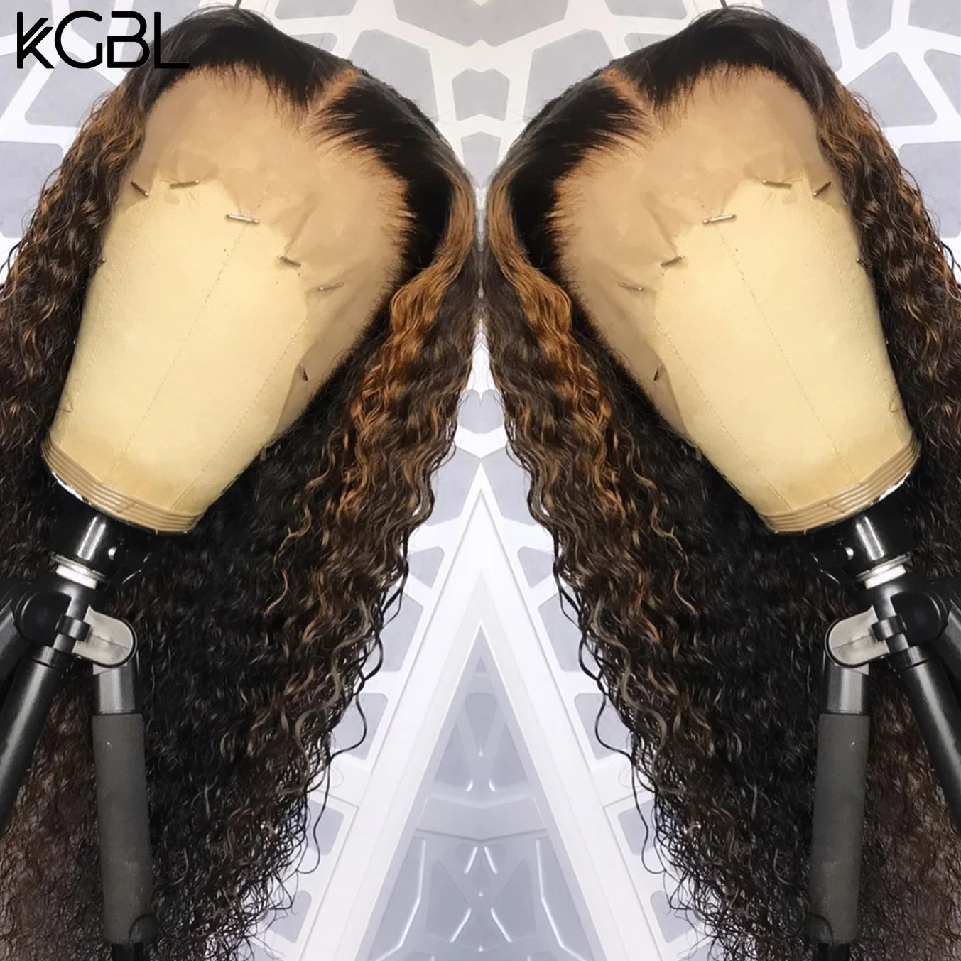 KGBL кудрявые 13*4 Кружева спереди среднего соотношения 8 &quot-24&quot не Реми