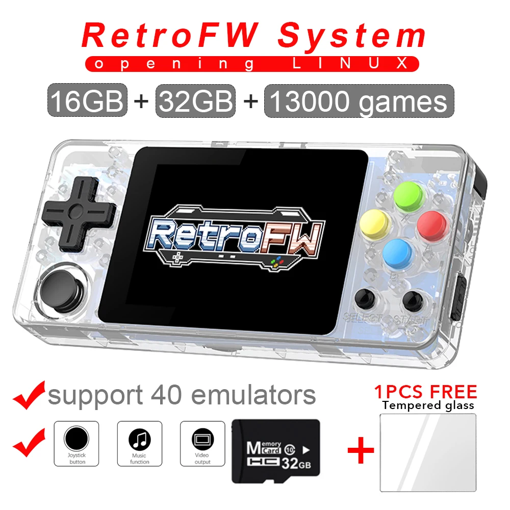 Новая игровая консоль LDK 2,7 дюймов LINUX RetroFW система DIY ретро игровая видео плеер 48 ГБ встроенные 10000 Ретро игры управление на 360 градусов