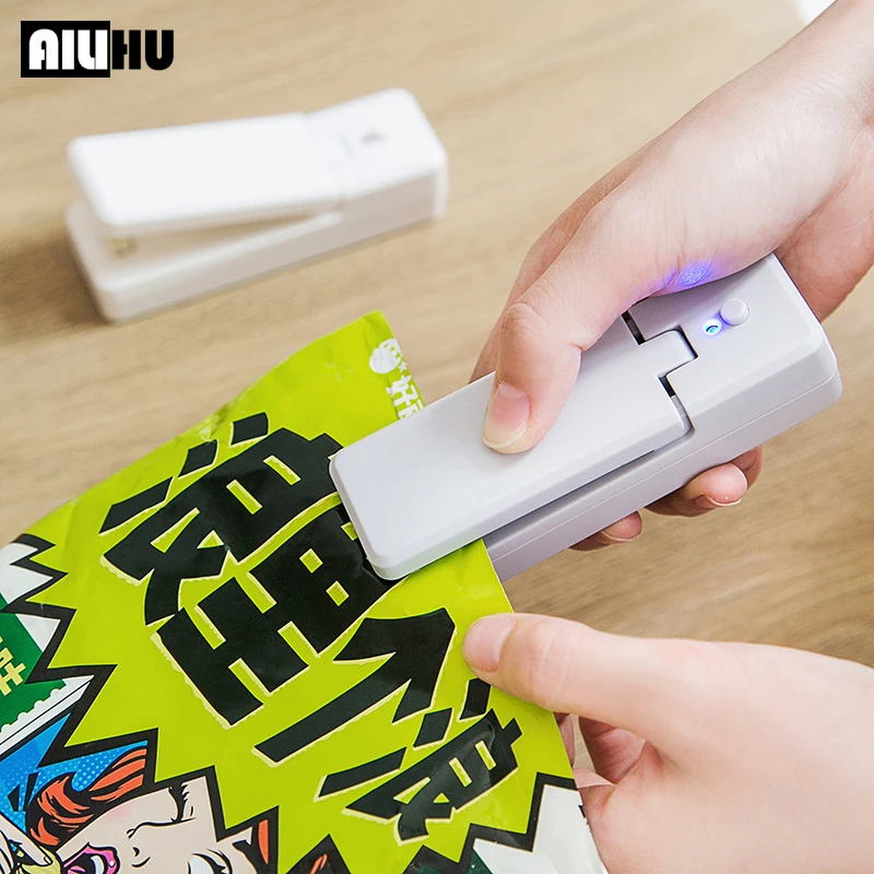

New Mini Sealing Machine USB Charging Portable Food Clip Home Snack Bag Sealer Kitchen Accessories Tools Utensils Gadget