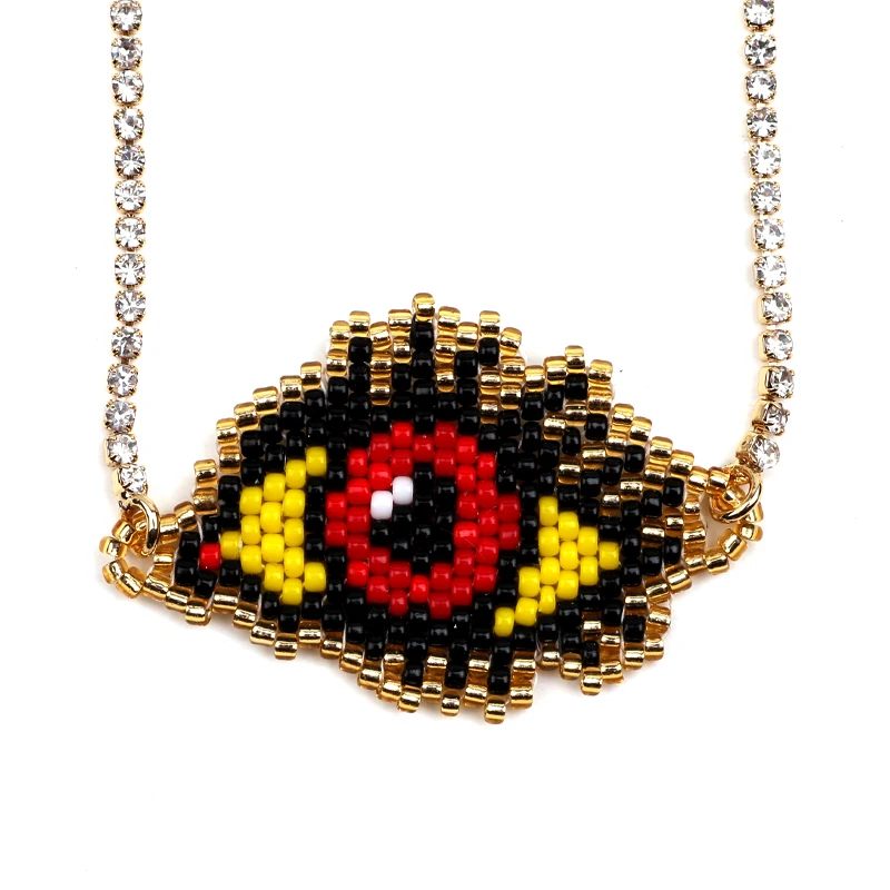 

FAIRYWOO Ethnic Bracelet Evil Eye Bracelet Miyuki Bracelet Jewelry For Women Make A Wish Bracelets Stainless Steel Bead Bracelet