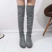 women fashion boots over the knee thigh high boots suede boots winter shoes low heel boots