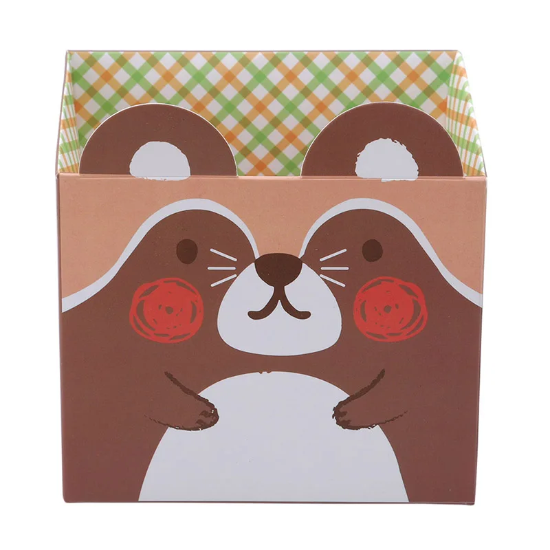 Милый медведь бумажная настольная Коробка органайзер DIY подставка для ручек и