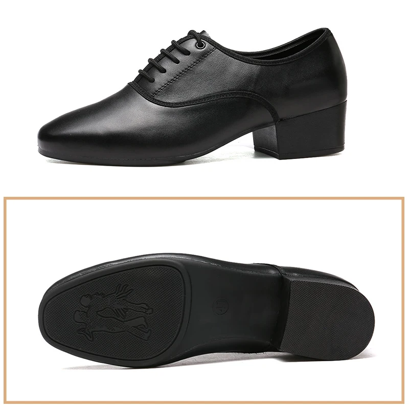 SWDZM Men Latin Dance Shoes Ballroom Tango Dancing Shoes For Men  Salsa Genuine Leather Dance Shoes Heel 4.5cm Free Shipping