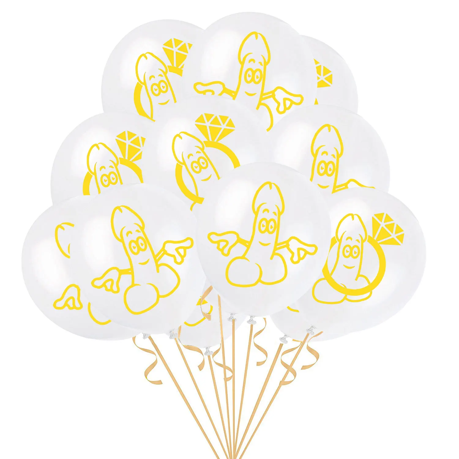 12 шт./компл. Свадебные украшения бакалавра вечерние в форме пениса воздушные шары