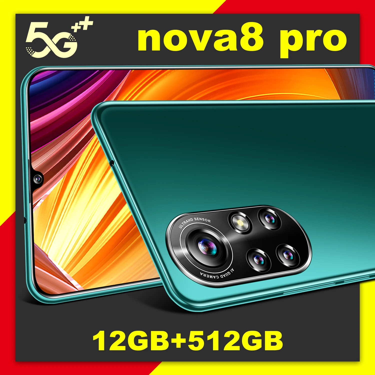 

Global Version 2021 Nova8 Pro 12+512GB 6.8 Inch 5G Andriod Phone Dual SIM+Micro SD 6500mAh Smart Phone Andriod 11 Celular