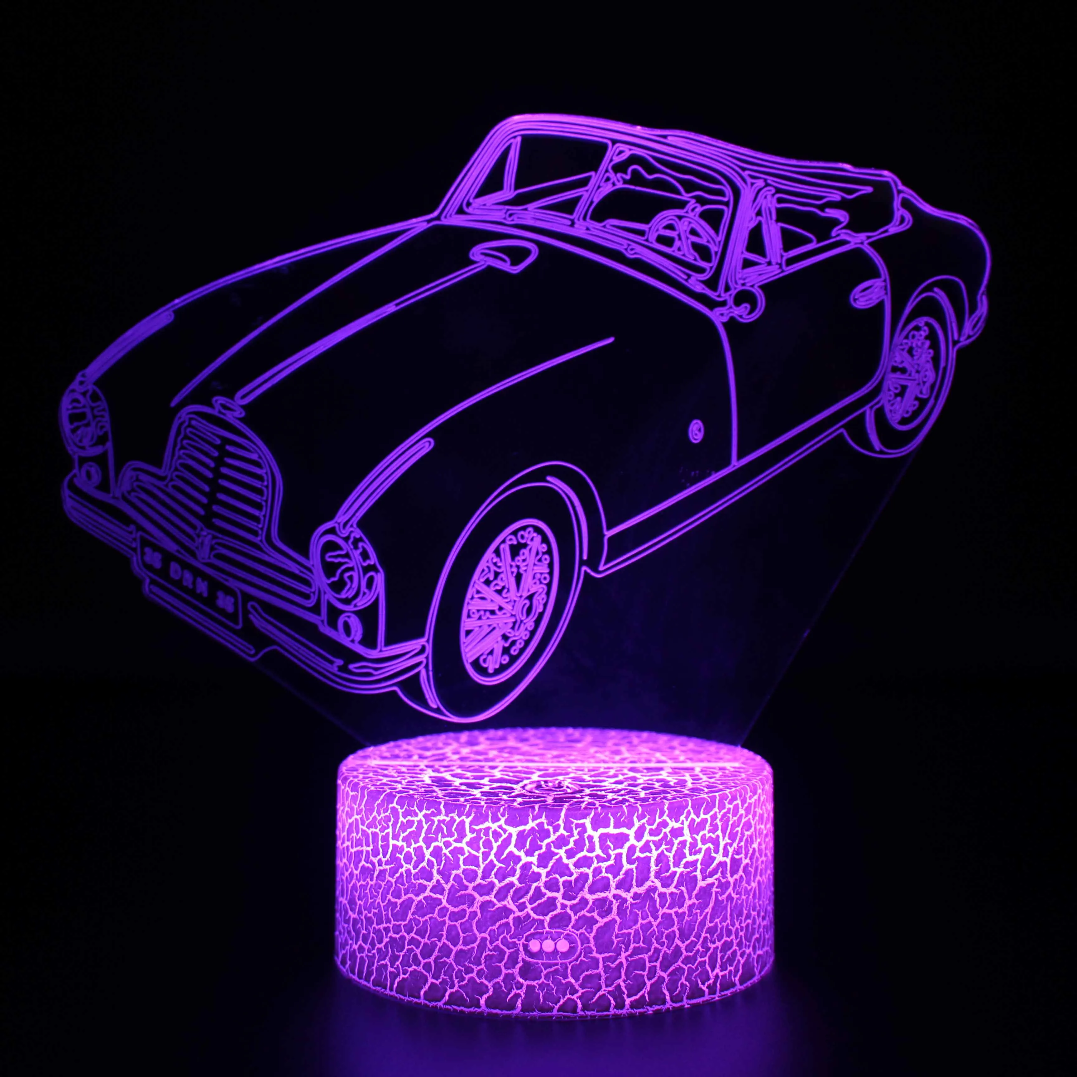 

Hongcui Night LED Light Novelty 3D lamp Car Cute Toy Gift 7 Color Cartoon Atmosphere Lamp For Children Kids Room