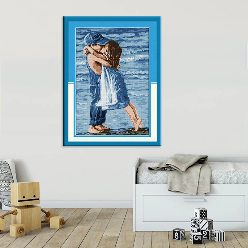 Joy Sunday Lovers On Seaside набор крестиков DMC Печать на холсте 14CT Счетный китайский домашний