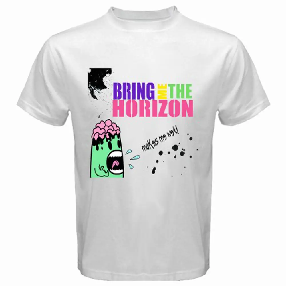 

New Bring Me The Horizon *Makes Me Wet Rock Band Men's White T-Shirt Size S-3XL T Shirt Men Loose Size T shirt