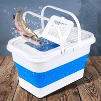 folding bucket 13l outdoor camping traval fishing bucket portable car wash household cleaning water storage basin fishing tools