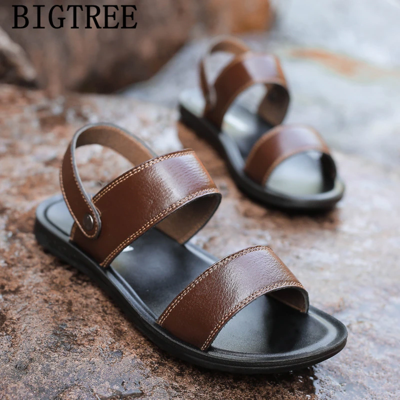 

Leather Sandals Men Beach Sandals Mens Sandals Summer Open Shoes Men Zapatos De Hombre Erkek Ayakkabi Buty Meskie Sepatu Pria