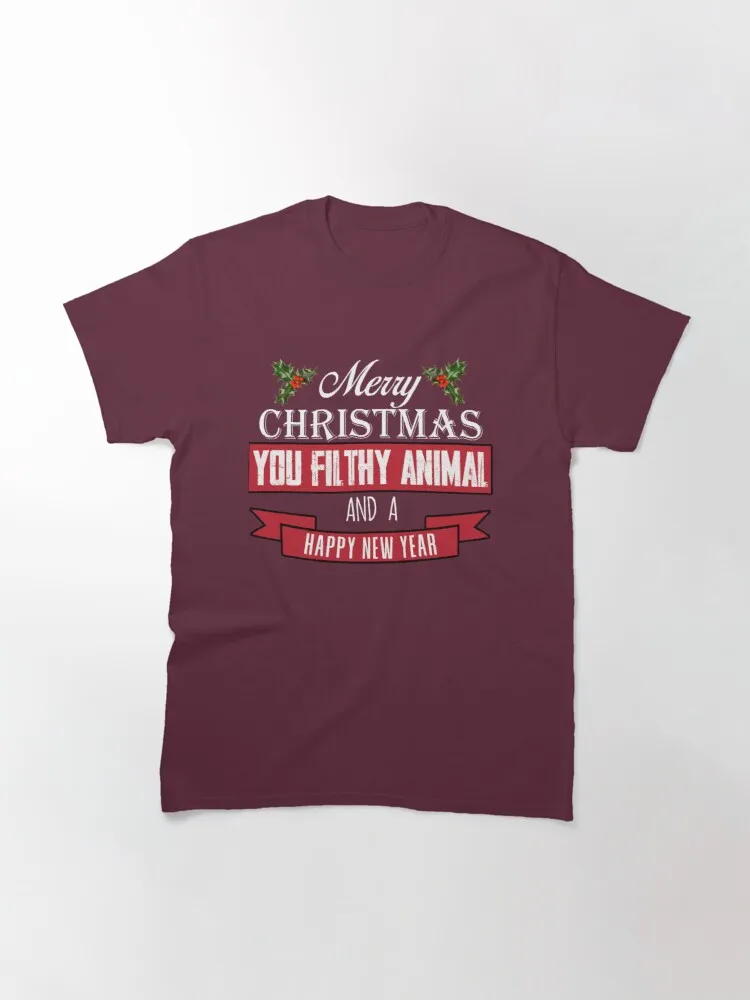 

Футболка женская с надписью "Merry Christmas You Filthy Animal"