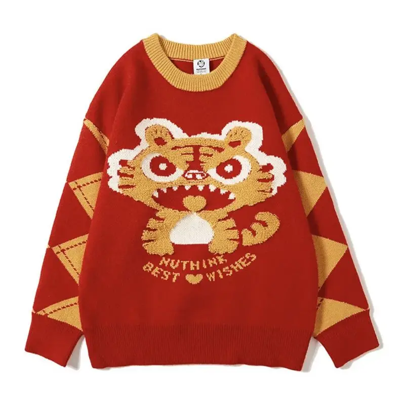 

KCHY мультяшный кавайный вязаный свитер для женщин и мужчин одежда для пар новогодний свитер зимние толстые теплые пуловеры с длинным рукаво...