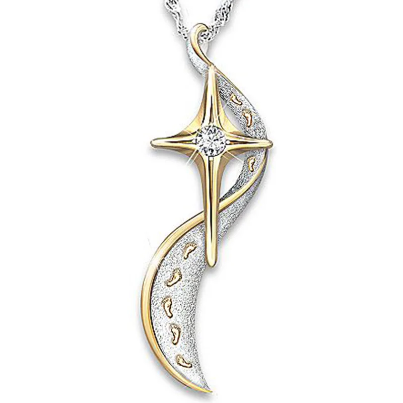 Креативное золотистое серебряное ожерелье с подвеской из скрученного