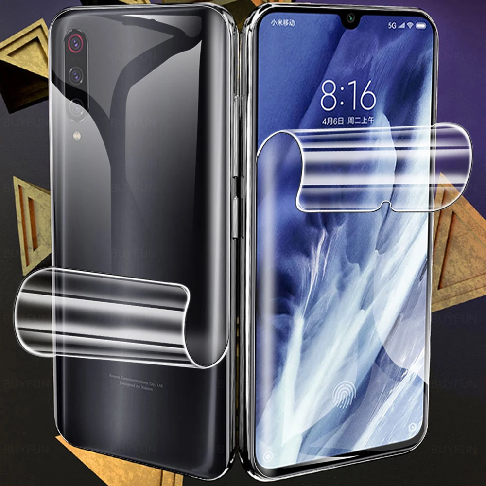 

Full Glue Screen Protector & Back Hydrogel Film On For Xiaomi Mi 9 SE Pro Mi9 Lite Redmi 9T 9A 9C Not Protective Tempered Glass