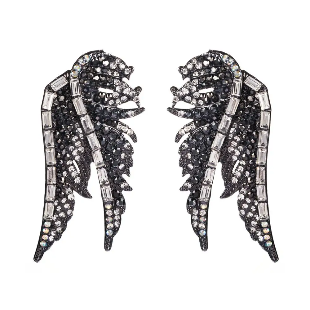 SHIFEEL 2019 New Arrival Occident Fashion Creative Rhinestone Flying bird wings Big Earrings Bohemia hyperbole Women jewelry | Украшения и